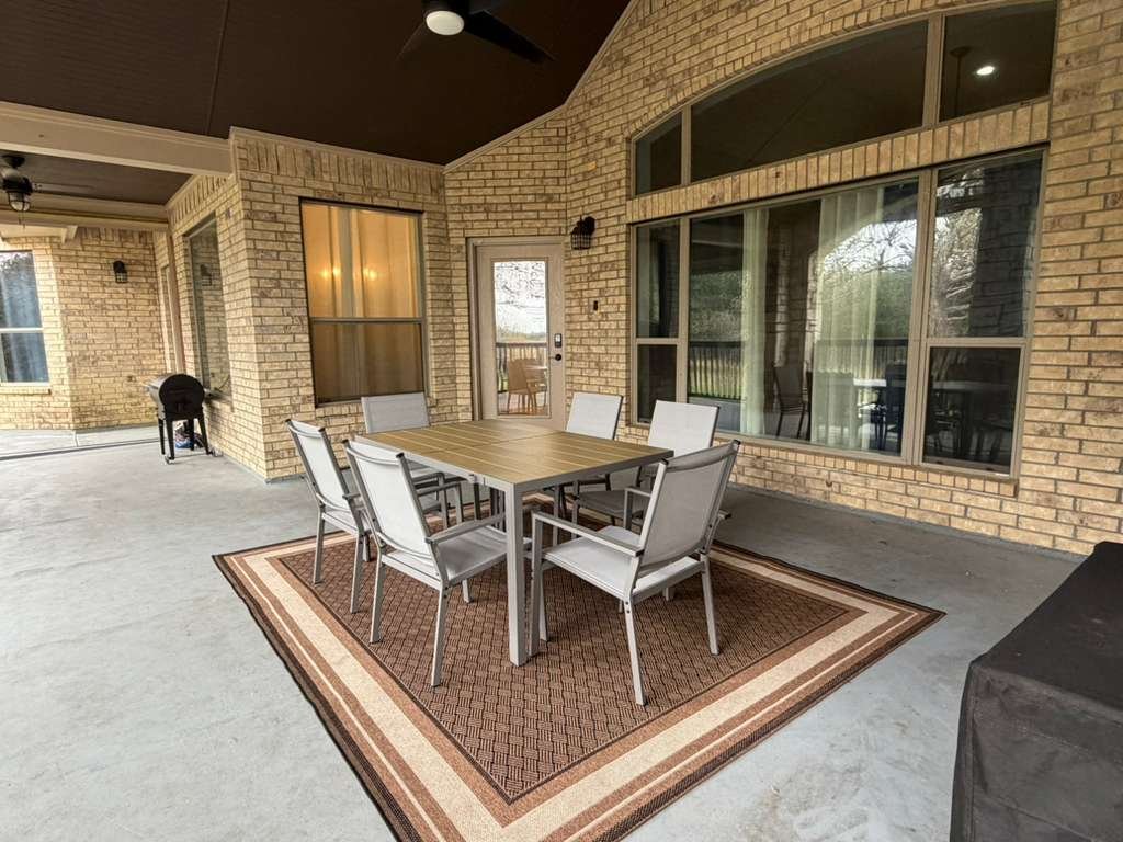 Backyard patio area